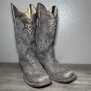 Womens Corral Boots Mexico Leather Studded Embroidered Western Boots Size 9 M